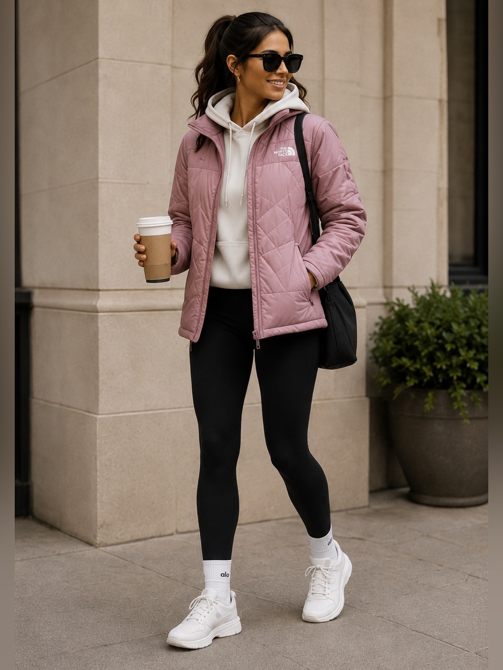 The North Face pink jacket